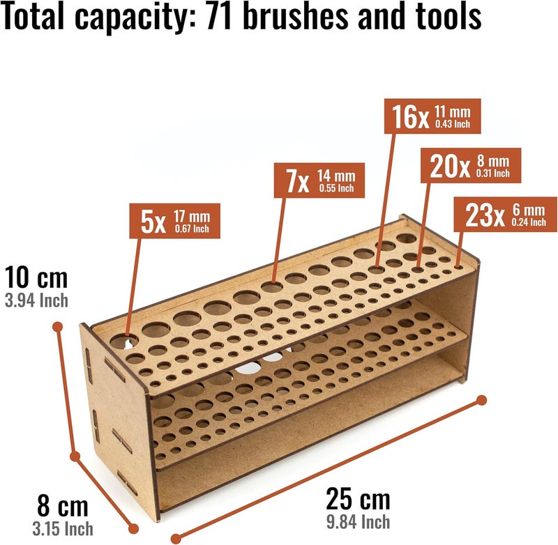 ProScale Paint Brush holder. Large Capacity Paint brush organizer and Art Supply Organizer kit for table and wall miniatures modeling crafts - Image 2